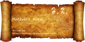 Hatházi Kunó névjegykártya
